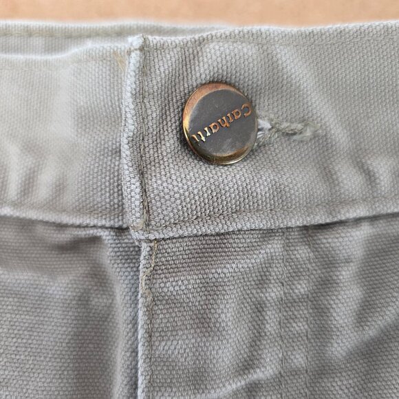 Carhart Carpenter Pants Mens Beige Straight 100% Cotton Heavy Denim B11  38 x 32 - Picture 7 of 8